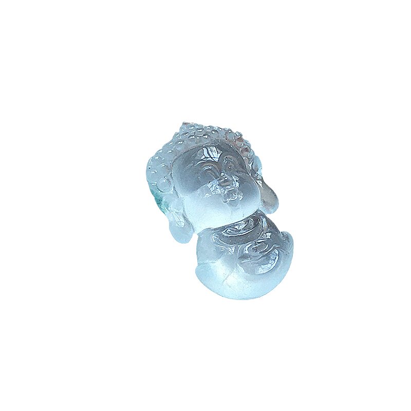 高冰种飘蓝花精雕宝宝佛吊坠