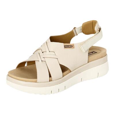 派高雁魔术贴露趾拼色凉鞋