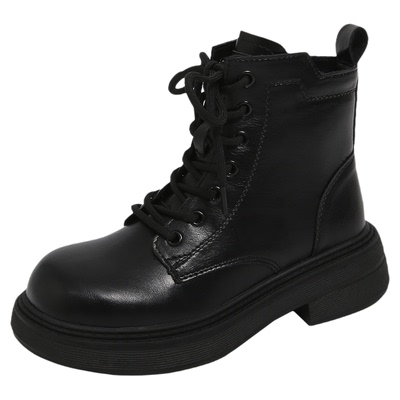 厚底马丁靴女英伦风加绒机车短靴