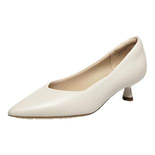 红蜻蜓高跟鞋女春季新款超软羊皮女鞋法式气质皮鞋通勤面试单鞋