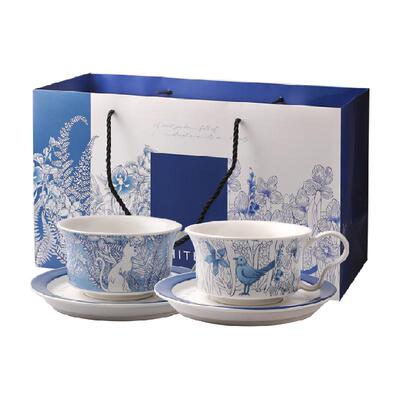 舍里国风青花复古陶瓷咖啡杯碟