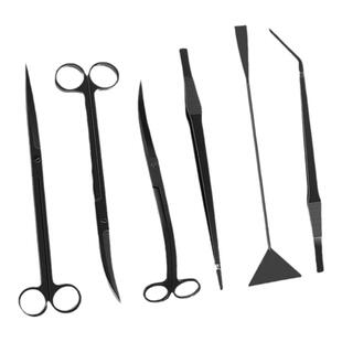 水草镊子剪刀草缸不锈钢碳化修剪工具套装种植夹镊子波浪剪刮藻刀