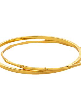 双圈闭口实心相扣硬金手镯高级