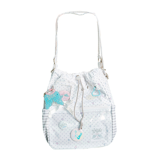 LOLA DESIGN天使波点双肩痛包 出游晒娃单肩束口袋大容量轻便背包