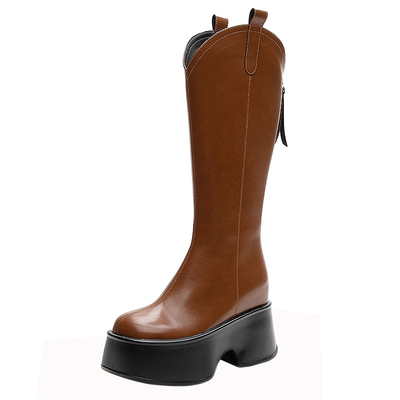 内增高11CM不过膝真皮长靴子显瘦