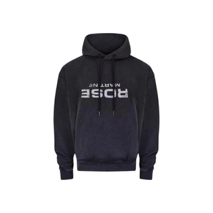 Martine Rose反转字母Logo水洗做旧连帽衫美式休闲潮牌情侣款卫衣