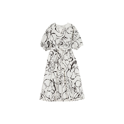 新年礼物Marimekko早秋BALUNS印花A字宽松连衣裙