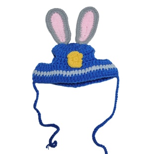 热销爆款抖音同款蒸蚌猫咪露耳朵帽子手工编织朱迪尼克同款宠物帽