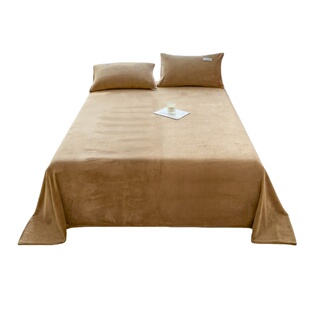 冬季加厚牛奶绒床单单件2025新款法兰珊瑚绒单人纯色宿舍毛绒被单