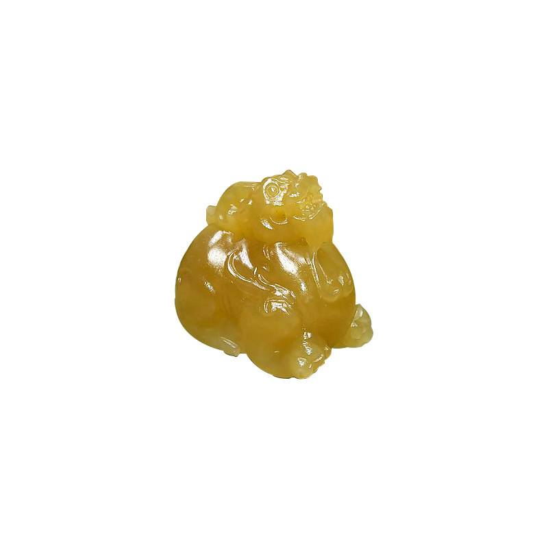 和田玉糖白玉貔貅吊坠且末料立体