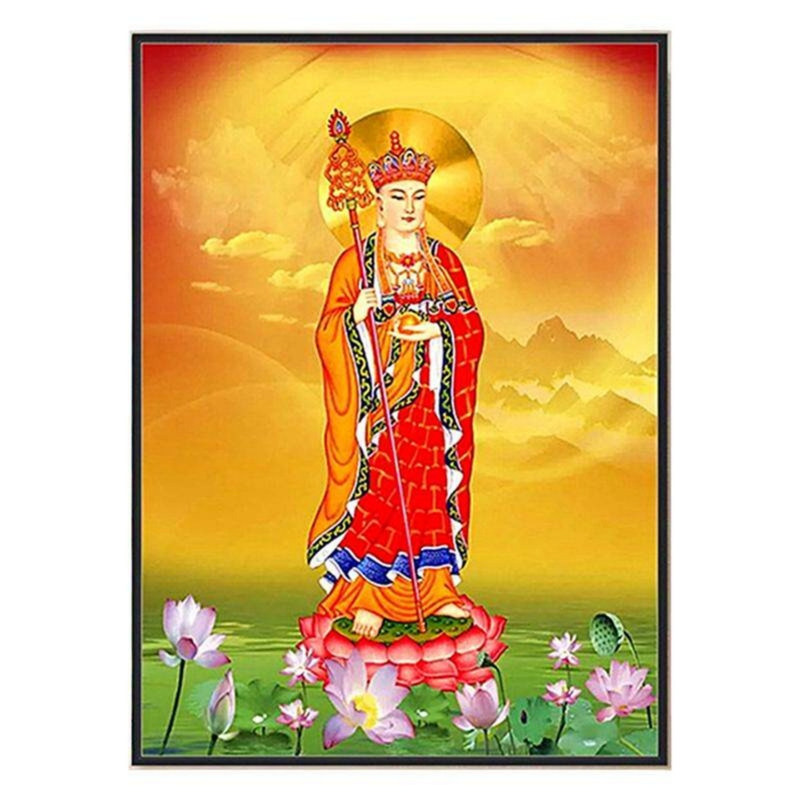 地藏菩萨十字绣新款竖地藏王佛像
