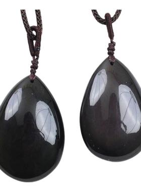 男女款黑曜石水滴形吊坠