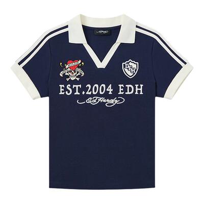 【夏季新品】Ed Hardy埃德哈迪女士百搭宽松短袖POLOT恤E1SBW240