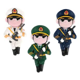 解放军人物士兵冰箱贴海军陆军空军仪仗队阅兵文化创意节日小礼品