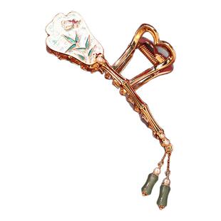 慈元阁翠竹蝶舞福夹新中式国风精致高级感气质抓夹百搭发饰礼盒装