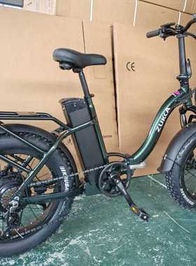 ebike20寸折叠铝合金胖胎雪地锂电助力电动山地自行车出口沙滩