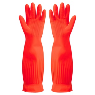 加长手套橡胶乳胶手套洗碗清衣加厚家务手套厨房劳保胶皮手套