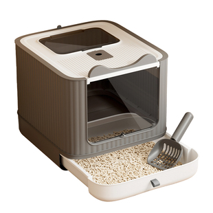 猫砂盆超大号防外溅全封闭式猫厕所幼猫防臭猫咪猫沙盘顶入式除臭