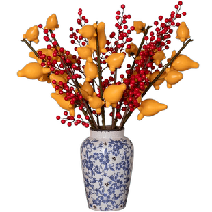 南十字星 五代同堂黄金果仿真花假花摆件客厅招财发财果插花装饰