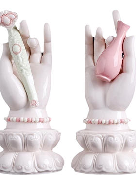 戴玉堂陈戴茹陶瓷摆件《佛手一对》佛堂佛龛桌面装饰家用佛像供奉