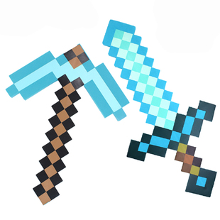 我的世界钻石剑武器周边游戏泡沫三叉戟附魔弓箭火炬模型儿童玩具