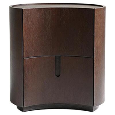 已夏意式极简弧形中古2025款设计师高级感卧室家用储物床头柜