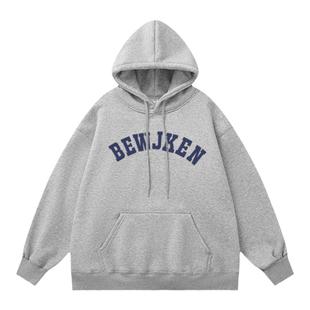 卫衣男美式复古重磅加绒连帽卫衣秋冬款oversize潮牌宽松情侣外套