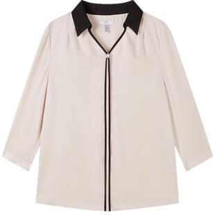 FINITY菲妮迪翻领雪纺衫2026春季新款通勤长袖设计感衬衫上衣女