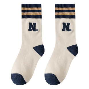 袜子女秋冬款加绒加厚毛圈中筒袜冬季日系外穿潮保暖长袜配鲨鱼裤