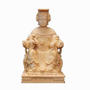 小号妈祖木雕神像台湾桧木雕刻家居装饰摆件佛像包邮莆田湄洲岛