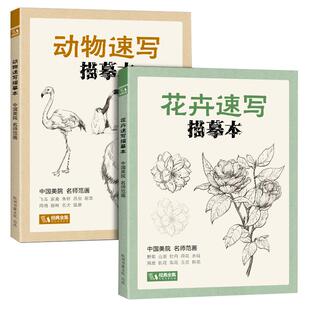 花卉动物速写描摹本零基础画画入门新手自学教程书籍线描临摹手绘初学者学绘画教材铅笔画素描画稿水彩