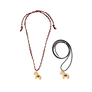 Neverfar跃马逐光系列跃马征途编织吊坠可拆卸项链皮绳毛衣链新年