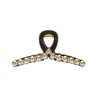 SHINE萱子饰品香槟金珍珠抓夹亚克力琥珀流光风鲨鱼夹新年配饰