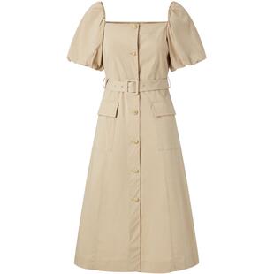 太平鸟女装夏季工装风弹腰带多口袋A字裙连衣裙A1FAD2459