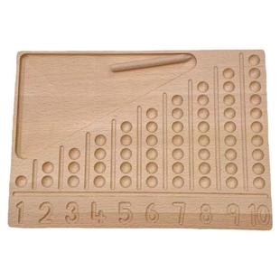 实木蒙氏数学启蒙计算板儿童认知数数量配对教具十阵板ins高品质