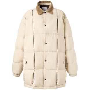 8ON8 宋亚轩同款 冬季男女黑色竹节拼接摇粒绒中长羽绒服