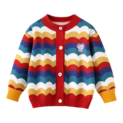 史努比女童毛衣开衫秋冬2025新款儿童洋气针织衫男童圆领时髦外套