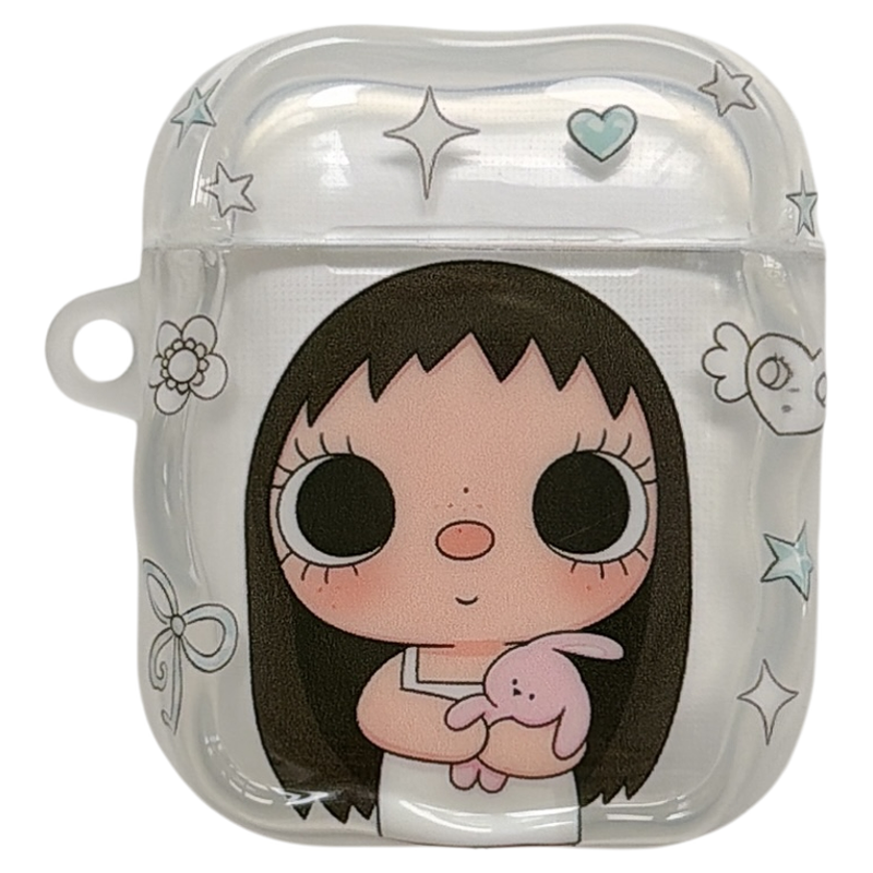 jze 透明可爱彩色星星小玉带挂坠适用苹果AirPods4保护壳airpods1/2/3蓝牙无线耳机套airpodspro二三四代新款