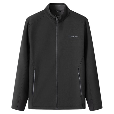 探路者软壳外套加绒弹力防泼水