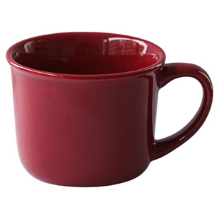 索厨 圣诞氛围感红色马克杯新年咖啡杯大红色陶瓷杯子复古早餐杯