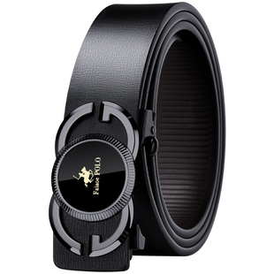 保罗正品纯牛皮男士皮带真皮自动扣腰带年轻人潮休闲简约高档裤带