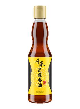 千禾芝麻香油405ml*1瓶玻璃瓶装