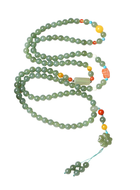 天然和田玉圆珠原创搭配款多圈手链毛衣链 女款玉石饰品礼物