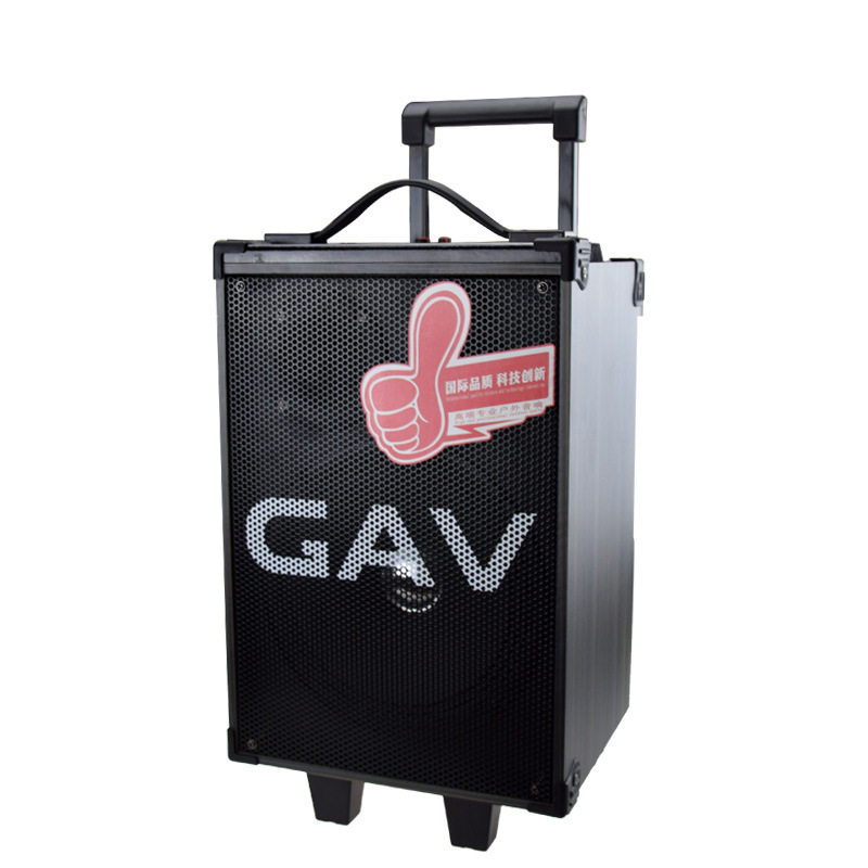 GAV品牌K-118震撼低音拉杆音箱户外广场舞插卡音响播放器无线话筒