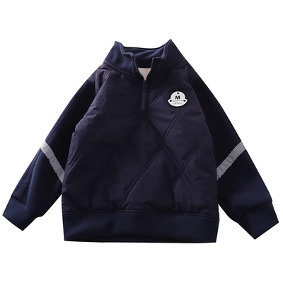 男童冬季加厚夹棉保暖蚕丝卫衣潮