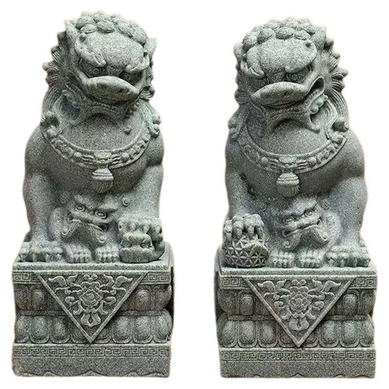 故宫同款狮子摆件青砂石狮子一对装饰摆件