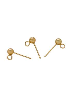 diy包金保色挂球3mm/4mm材料耳针
