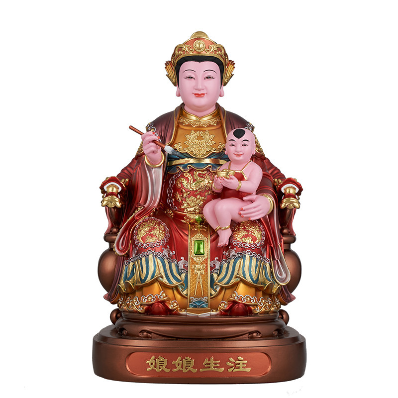 注生娘娘陈靖姑树脂佛堂供奉摆件