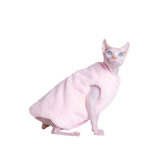 斯芬克斯德文矮脚无毛猫衣服秋冬款保暖超厚加绒双面马甲百搭