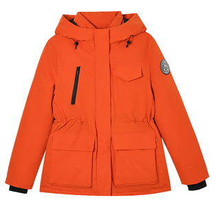 时尚户外防寒收腰棉服女款2025连帽冬季外套加厚保暖工装派克棉袄